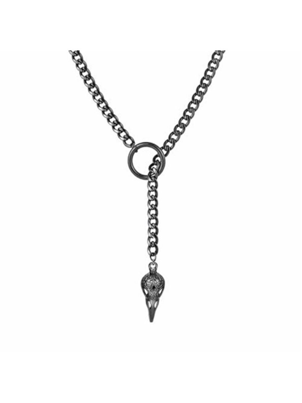 Slip Chain Choker for Women Handmade Black Stainless Steel Cuban Chain Chunky